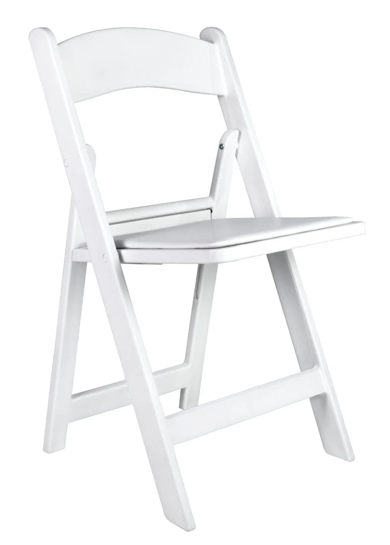 White Resin Folding Chair Rental - River Parish Portables - Baton Rouge, LA