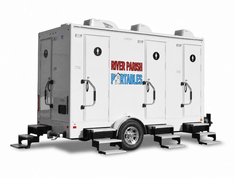 4 stall restroom trailer rental - River Parish Portables